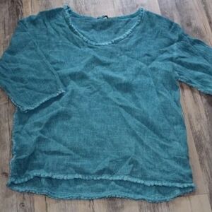Tempo Paris Soft 100% Linen Blouse XL